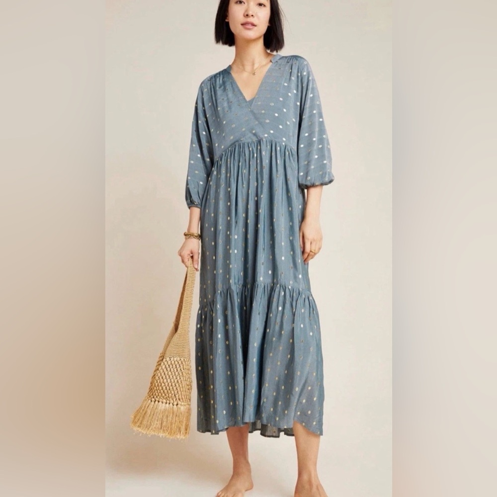 NWT Anthropologie Napoli Tiered Maxi Dress In Size S